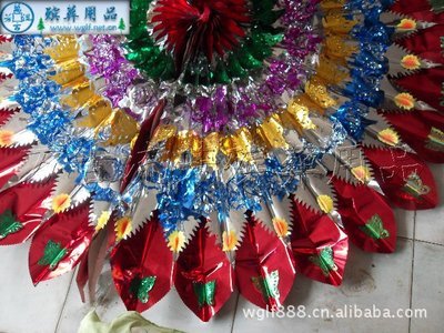 《厂家直销殡葬用品》批发供应 1.8米精品双层亮纸花圈与伞花圈详解